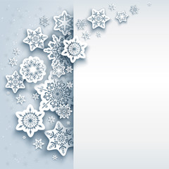 Fototapete - Paper snowflakes winter