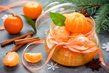 Fototapeta Na sufit - Tangerines in spicy sugar syrup