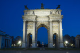 Fototapeta Łazienka - Arch of Peace (Arco della Pace) in Sempione Park, Milan, Italy. Night view.