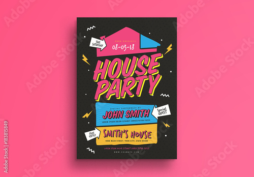 House Party Flyer Kaufen Sie Diese Vorlage Und Finden Sie Ahnliche Vorlagen Auf Adobe Stock Adobe Stock