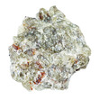 raw olivine stone isolated on white