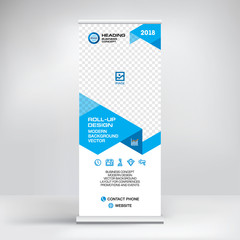 Wall Mural - modern advertising banner, roll-up, design for placement of photos and text. stand for conferences a