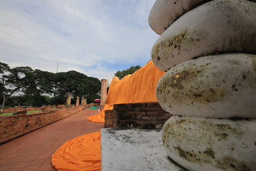 Wall Mural - Outdoor Buddhists respect Buddhahood.