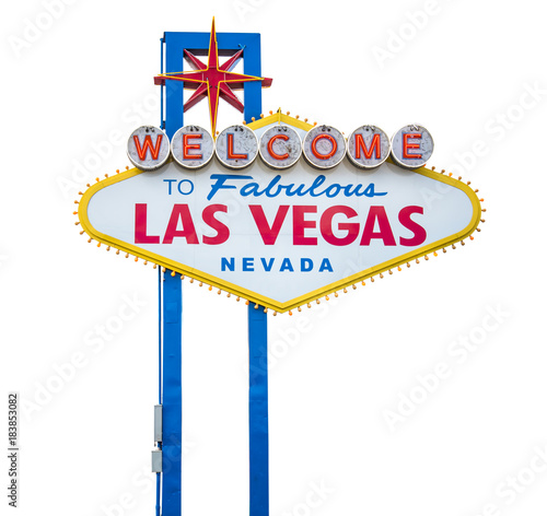 Photo The fabulous Welcome Las Vegas sign. Isolated on white background