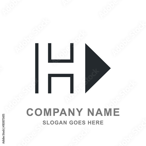 Letter H Simple Black Initial Font Logo Buy This Stock Vector And Explore Similar Vectors At Adobe Stock Adobe Stock