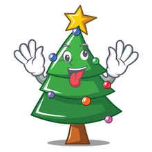 Crazy Christmas Tree Character Cartoon