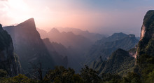 Epic Landscape View Seen From Tianmen Mountain In Zhangjiajie, Hunan Province, China