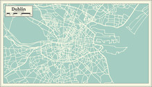 Dublin Ireland Map In Retro Style.