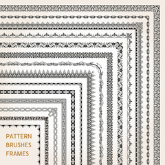 corner border frame line pattern brushes 1 vector