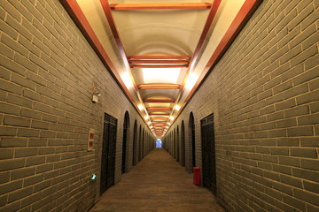 The corridor inside the wine cellar