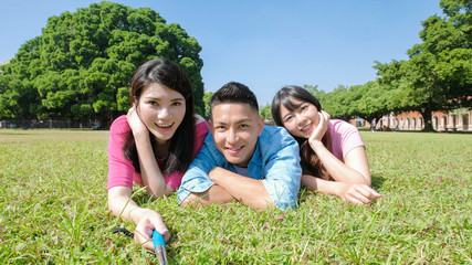 Wall Mural - young people selfie