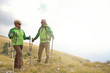 © FS-Stock - Senior tourist couple hiking at the beautiful mountains