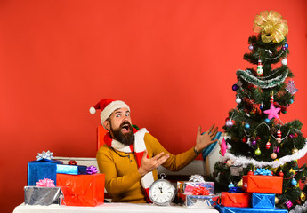 Poster - Man with beard and excited face gets ready to celebrate