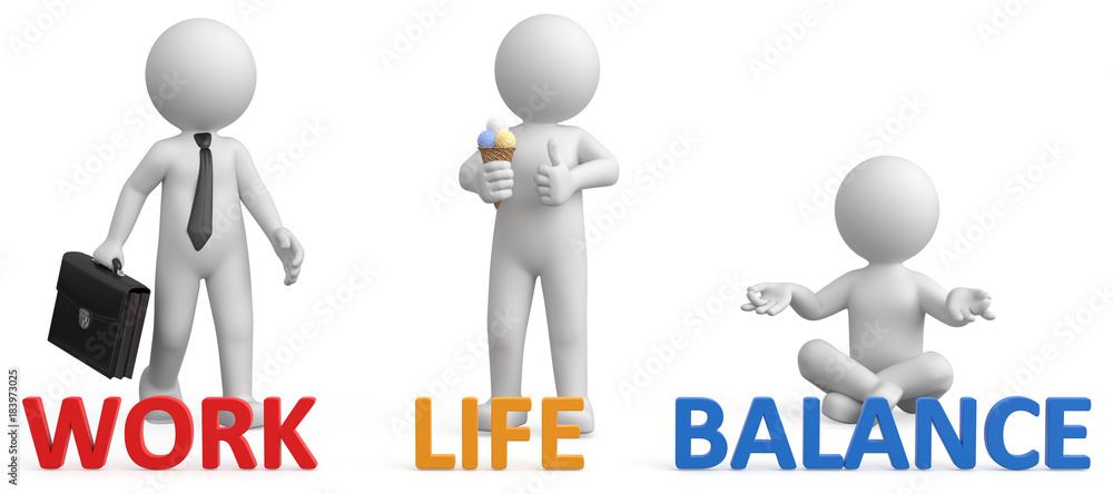 3d Männchen work - Life - Balance Stock Illustration | Adobe Stock