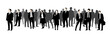 © rob z - Illustration of crowd of business people and office workers in black white and grey
