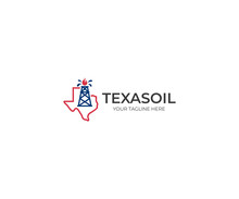 Texas Oil Logo Template. Oil Derrick Vector Design. Oil And Gas Illustration