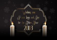 Elegant Happy New Year Background With Candles