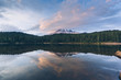 Reflection of Mount.Rainier in Lake at sunset