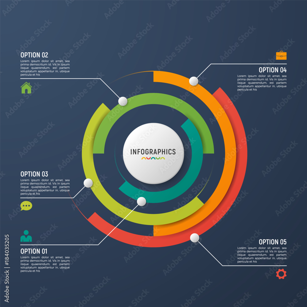 Visualization Circle Image Vector circle chart infographic template for data visualization. Stock ...