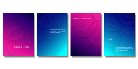 Wall Mural - Set of Vector Geometric Colorful Templates. Abstract Embossed Circles with Gradient Effect. Applicable for Brochures, Banners, Posters and Fliers.