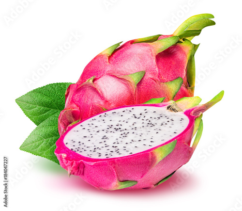 Plakat Dragon fruit, pitaya isolated on white background