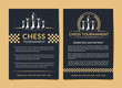 Chess flyer design - vector illustration, leaflet, poster on a dark background