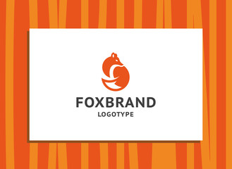 Wall Mural - fox brand - the orange fox logo, emblem, illustration in a minimalistic style