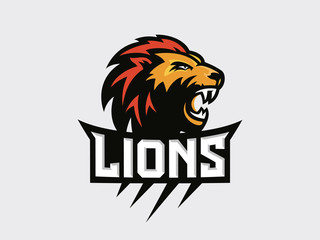 Wall Mural - lions head - sport logo, emblem on a light background