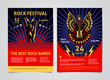 Rock, metal, punk music festival poster, flyer - template vector design