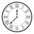 © Roman - Vintage clock with Roman numeral. Antique wall clock-face dial. Vector illustration.