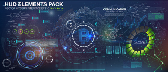 Infographic elements. futuristic user interface HUD UI UX. Abstract background with connecting dots and lines. Vector modern interface. Business abstract Vector illustration