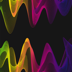 Wall Mural - background template with colorful wavy lines