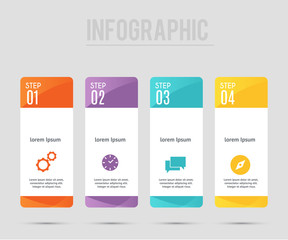 Infographic design vector and marketing icons can be used for workflow layout, diagram, annual report, web design. Business concept with 4 options, steps or processes