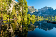 Merced River And Yosemite Falls Landscape