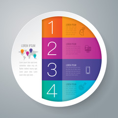 Sticker - Infographics design vector and business icons with 4 options.