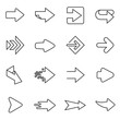 Arrows icons set. Arrow in linear design. Line with Editable stroke