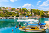 Fototapeta  - Fishing boats in beautiful Splitska port on Brac island, Croatia