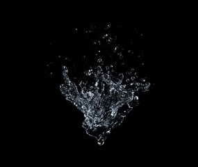 water Splash isolate On black Background