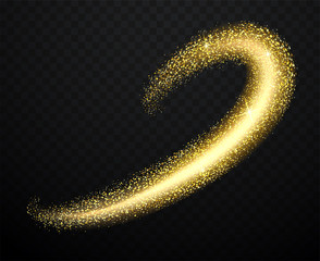Wall Mural - gold dust with shiny particles. flying sparks wave.