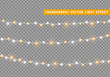 © lauritta - Christmas lights isolated realistic design elements. Xmas glowing lights. Garlands, Christmas decorations.