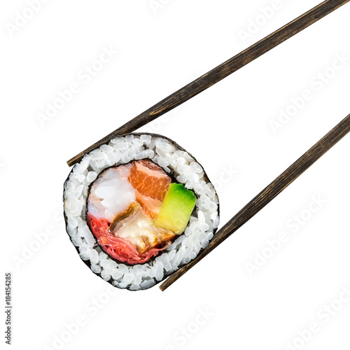 Cuadros en Lienzo Sushi roll with salmon, shrimps and avocado