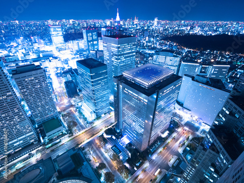 Plakat Nocny widok na Shinjuku