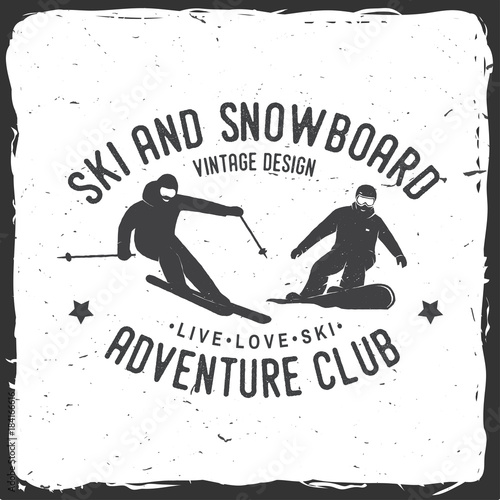 Dekoracja na wymiar  klub-narciarski-i-snowboardowy-ilustracji-wektorowych