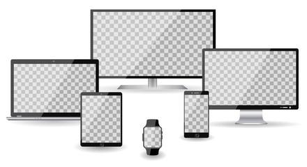 Poster - Set four devices - vector illustration for stock