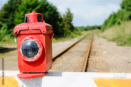 Manually Operated Level Crossing Barrier With Paraffin Warning Lamp Light Across A Train Railway Track Stock Photo Adobe Stock Manually Operated Level Crossing Barrier With Paraffin Warning Lamp Light Across A Train Railway Track Stock Photo Adobe Stock