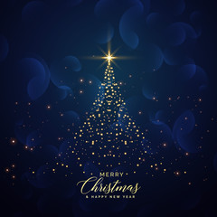 creative christmas tree made with glitter background
