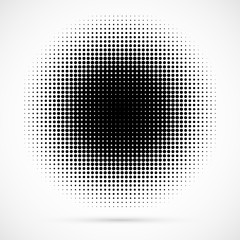 Wall Mural - Halftone dotted background circularly distributed. Halftone effect vector pattern. Circle dots isolated on the white background.
