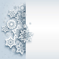 Fototapete - Snow winter frame