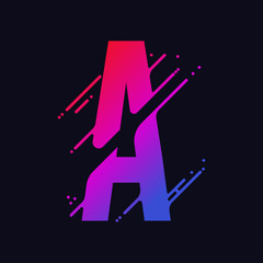 Wall Mural - Alphabet letter, stylized colorful liquid ink font. Vector