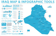 Iraq Map - Info Graphic Vector Illustration